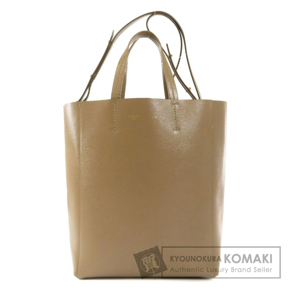 Celine Vertical Cabas Tote Bag Leather Tan Brown